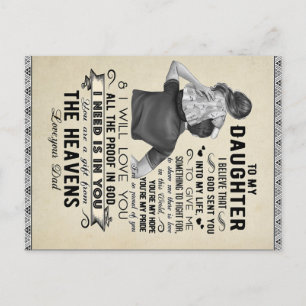 Carte Postale À ma fille, cadeau d'anniversaire de fille, bébé f