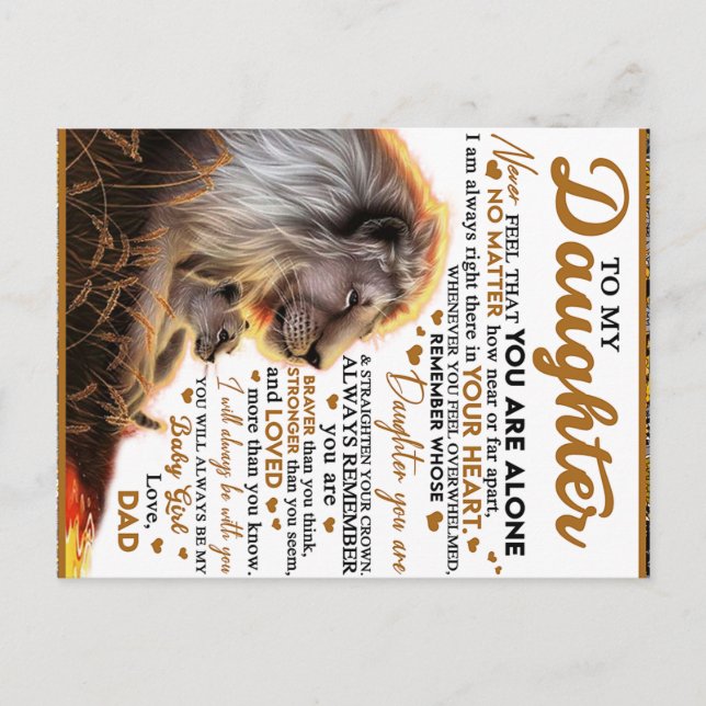 Carte Postale À Ma Fille, Don D'Anniversaire Fille Fille Fille F (Devant)