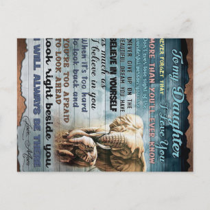 Carte Postale À ma fille Drôle cadeau Famille présente