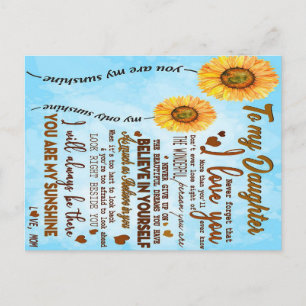 Carte Postale À ma fille   Lettre spéciale à ma fille