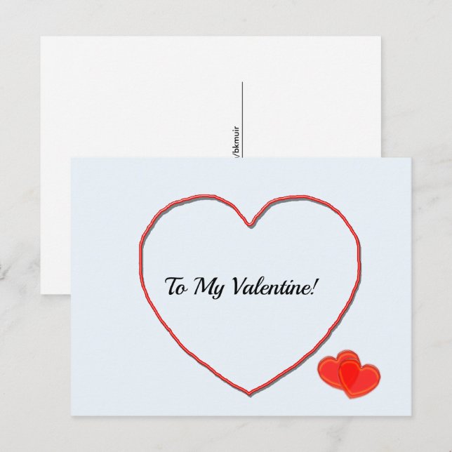 Carte postale - À ma forme de coeur Saint-Valentin (Devant / Derrière)