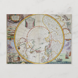 Carte Postale A Map of the North Pole