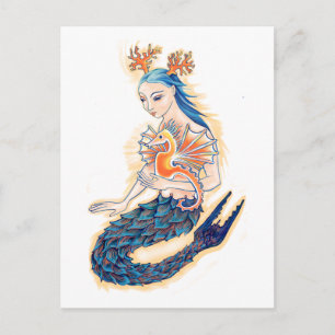 Carte Postale A Mermaid and her Sea Horse