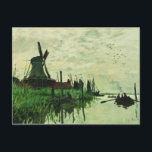 Carte Postale A Mill In Zandam 2 - Claude Monet - 1871<br><div class="desc">Montrez aux gens votre style et votre raffinement avec cette reproduction d'une oeuvre d'art intitulée "A Mill In Zandam" par Claude Monet. Paysage d'un moulin à vent de style hollandais au bord d'une rivière. Peint vers 1871.</div>