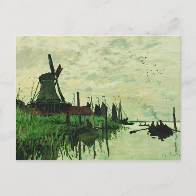 Carte Postale A Mill In Zandam 2 - Claude Monet - 1871 (Devant)