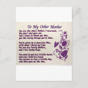 Carte Postale À Mon Autre Mère ; Merci