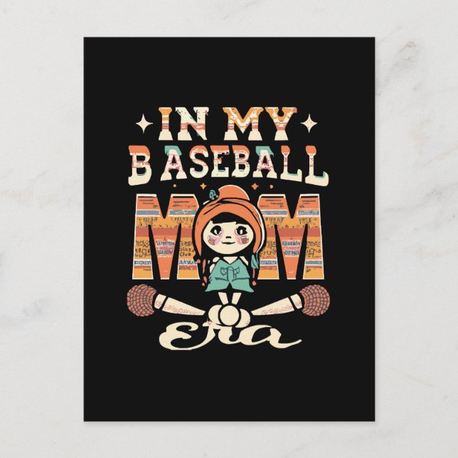 Carte Postale À mon ère de mère de baseball (Devant)