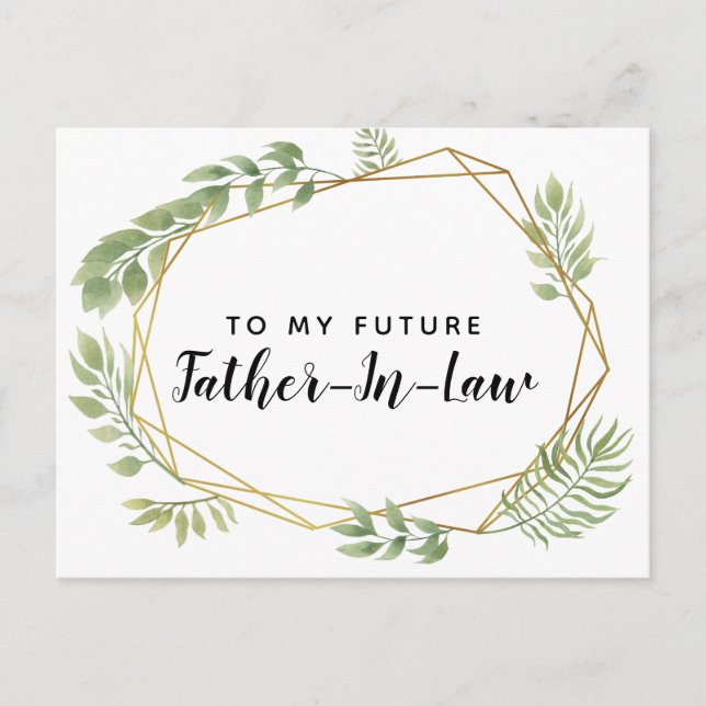 Carte Postale À mon futur beau-père feuille de verdure (Devant)