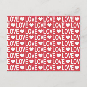 Carte postale à motif d'amour blanc