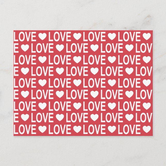 Carte postale à motif d'amour blanc (Devant)