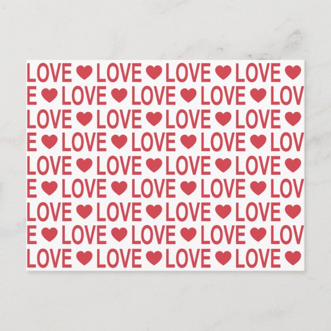 Carte postale à motif d'amour rouge (Devant)