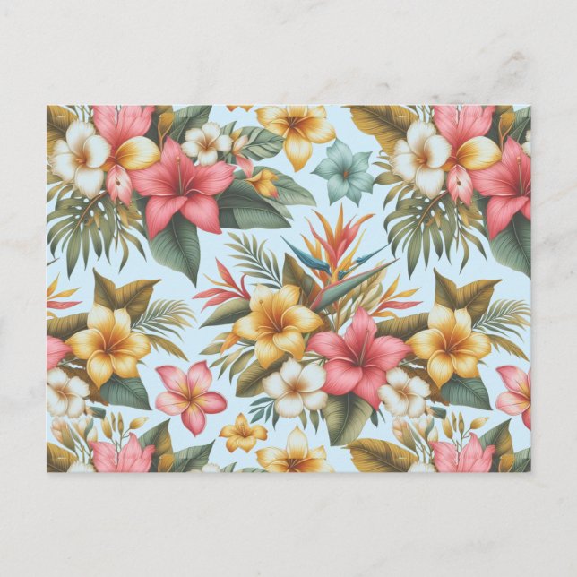 Carte postale à motif de fleurs d'Hibiscus tropica (Devant)