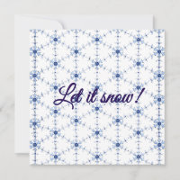 Carte postale à motif de flocon de neige en diaman