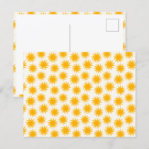 Carte postale à motif de soleil éclaté doré
