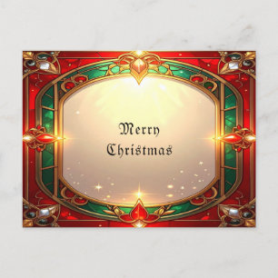 Carte postale à motif de vitrail orné