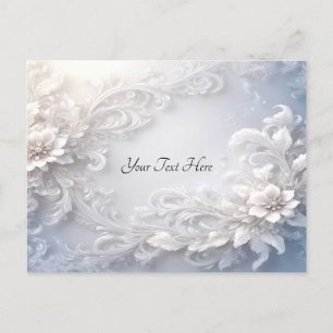 Carte postale à motif floral blanc
