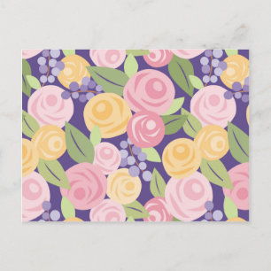 Carte postale à motif floral de roses