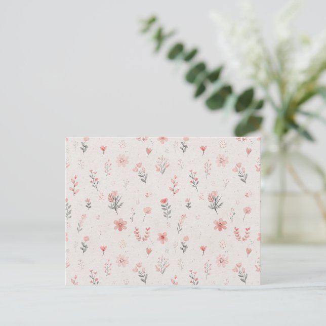 Carte postale à motif floral doux (Debout devant)