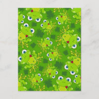 Carte postale à motif grenouille mignonne