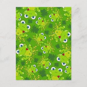 Carte postale à motif grenouille mignonne