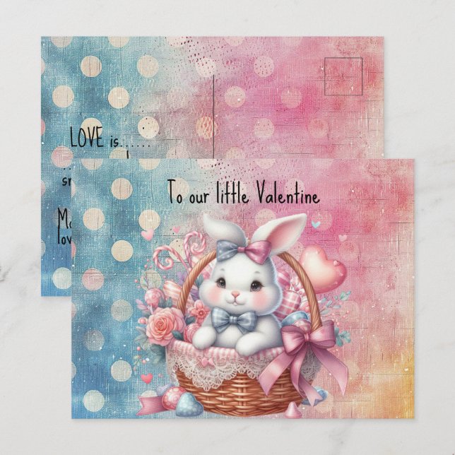 Carte Postale À notre petite Saint Valentin (Devant / Derrière)