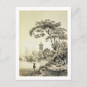 Carte Postale A Pagoda on the Macao-Canton Canal, plate 21 from