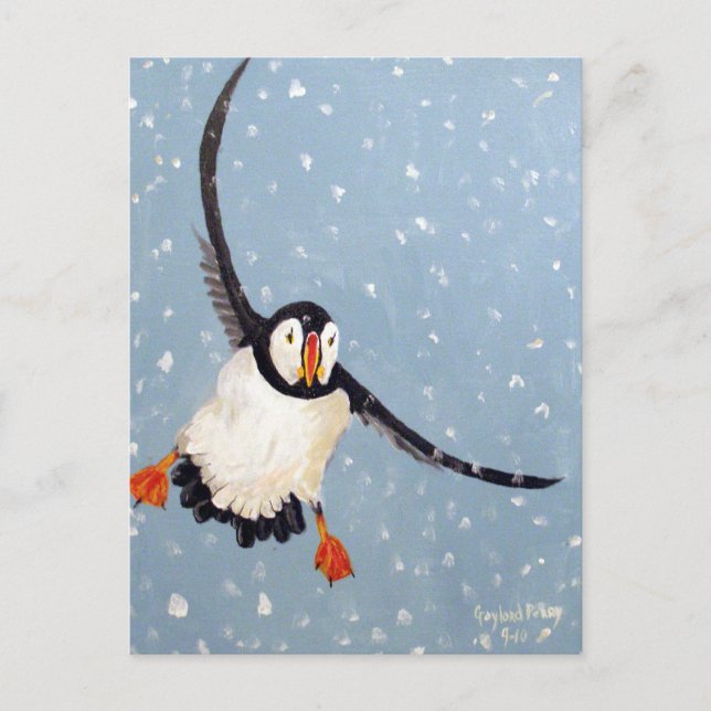 Carte Postale "A Playful Puffin" Vertical Postcard (Devant)