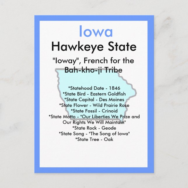 Carte Postale A propos de l'Iowa (Devant)