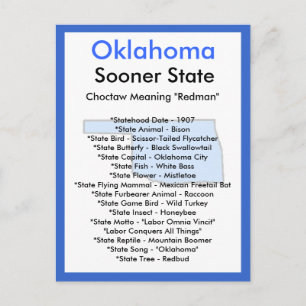 Carte Postale A propos de l'Oklahoma