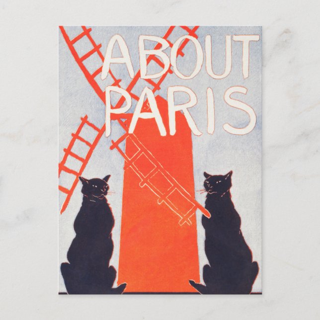 Carte Postale À propos de Paris -Edward Penfield- Ancien Chat Ar (Devant)