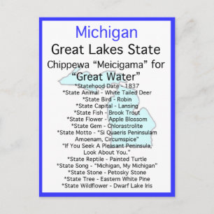 Carte Postale À propos du Michigan
