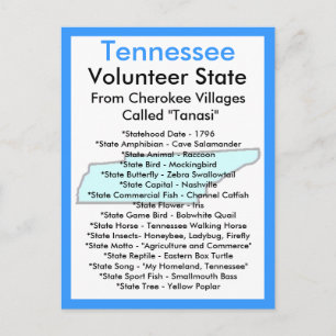 Carte Postale À propos du Tennessee