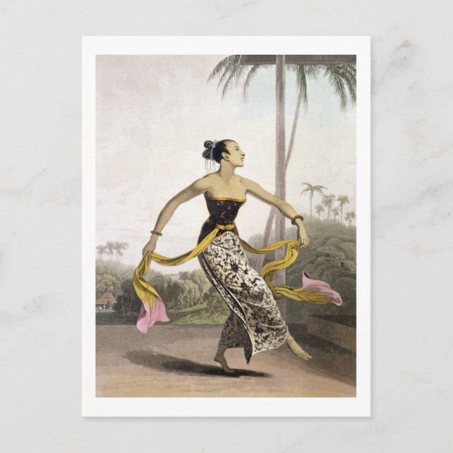 Carte Postale A Ronggeng ou Dancing Girl, plate 21 from vol. I (Devant)