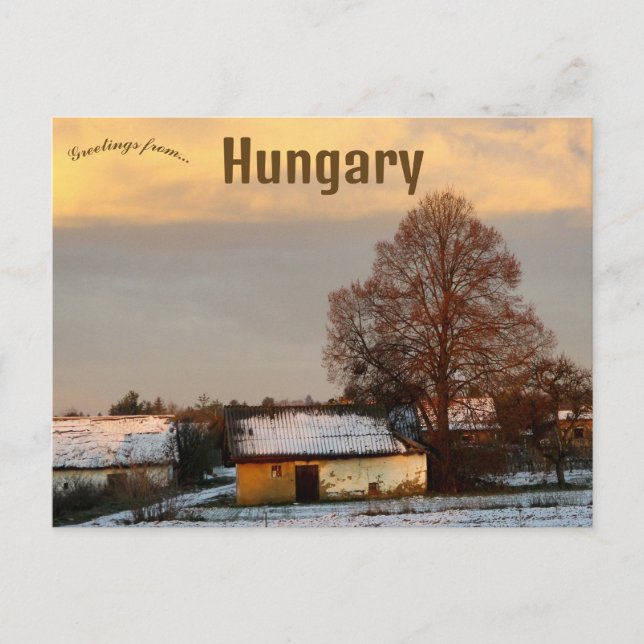 Carte Postale A Rural Scene in Hungary at Dawn (Devant)