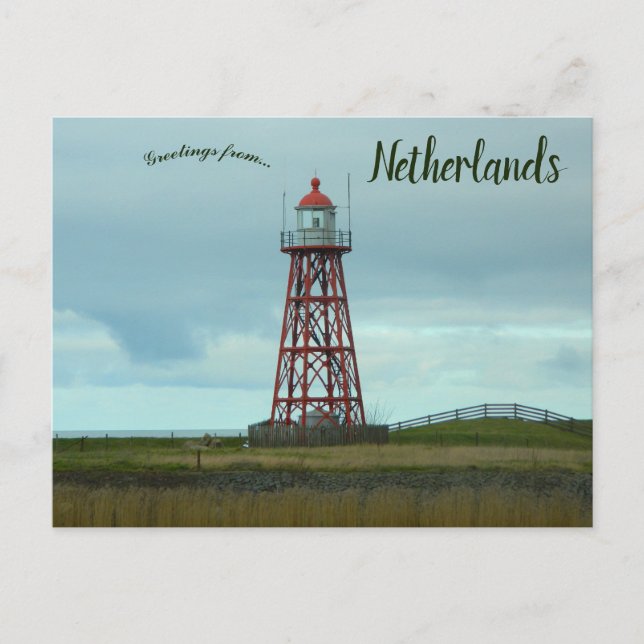 Carte Postale A Small Lighthouse in Stavoren Netherlands (Devant)