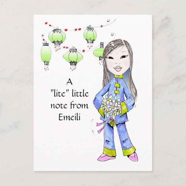 Carte Postale A sweet Chna Girl drawing by special request (Devant)