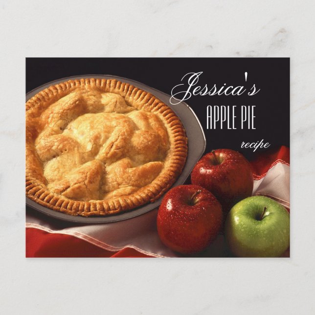 Carte postale à tarte ou dessert Apple personnalis (Devant)