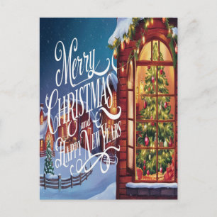 Carte Postale À travers la fenêtre des Fêtes