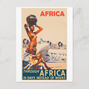 Carte Postale A travers l'Afrique en jours au lieu de semaines