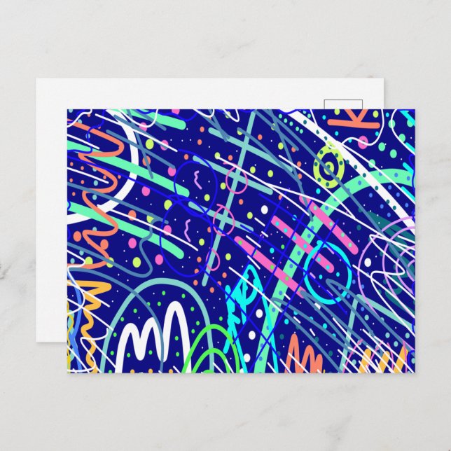 Carte Postale A travers le ciel nocturne (Devant / Derrière)