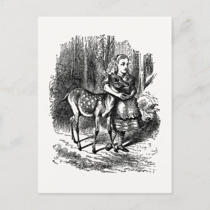 Carte Postale A travers le miroir - Alice et la face