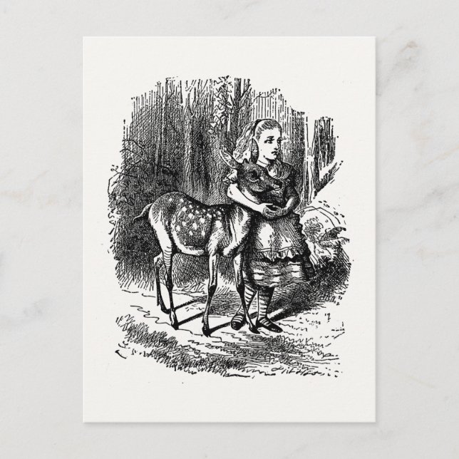 Carte Postale A travers le miroir - Alice et la face (Devant)