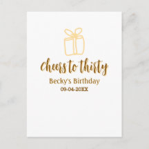 À trente ans, cadeau pastel jaune marron anniversa