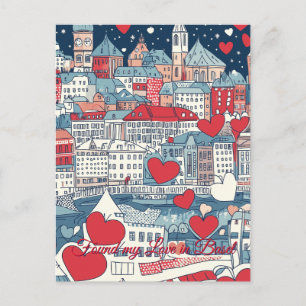 Carte Postale A trouvé mon amour à Bâle Suisse Saint Valentin