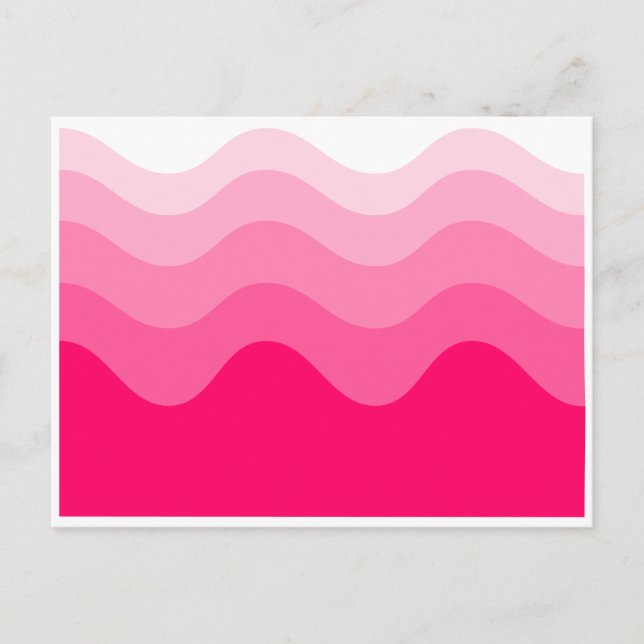 carte postale à vague rose (Devant)