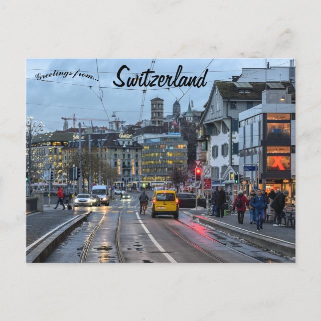 Carte Postale A View of Zurich Switzerland (Devant)