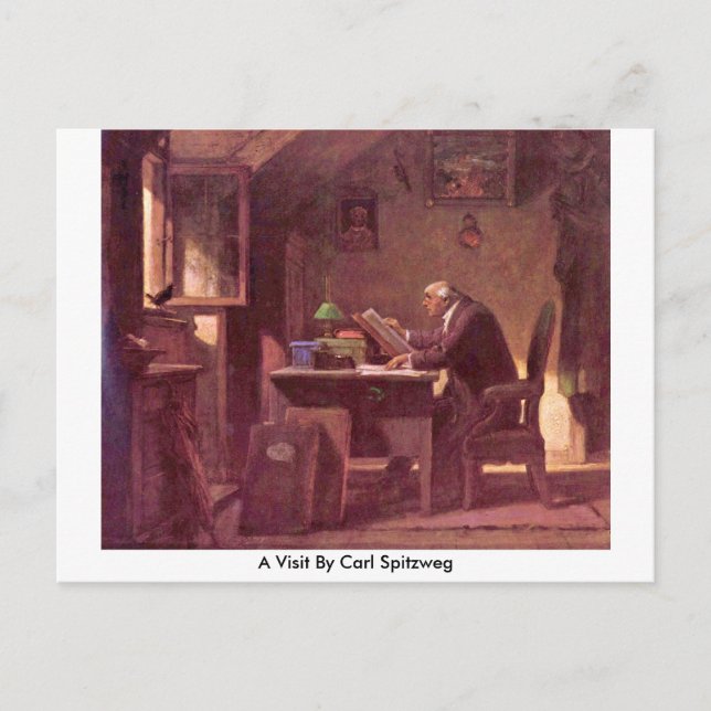 Carte Postale A Visit By Carl Spitweg (Devant)