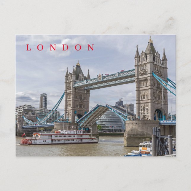 Carte postale à vue levée London Tower Bridge (Devant)