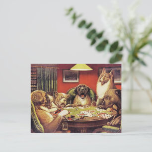 Carte Postale A Waterloo, Dogs Playing Poker,
