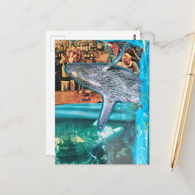 Carte Postale A Whale of a Time A Surreal Collage (Devant/Arrière en situation)